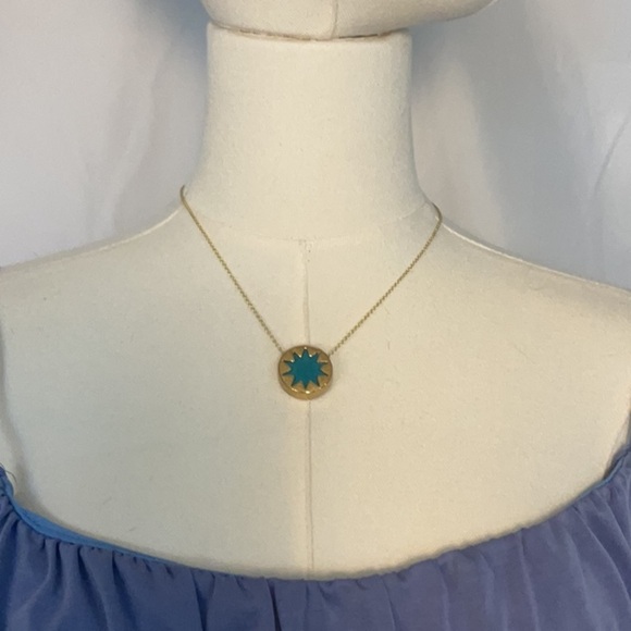 House of Harlow 1960 Turquoise Sunburst Pendant necklace - Picture 2 of 6